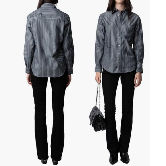 Zadig & Voltaire Stripe Embellished Shirt - Picture 6 of 11